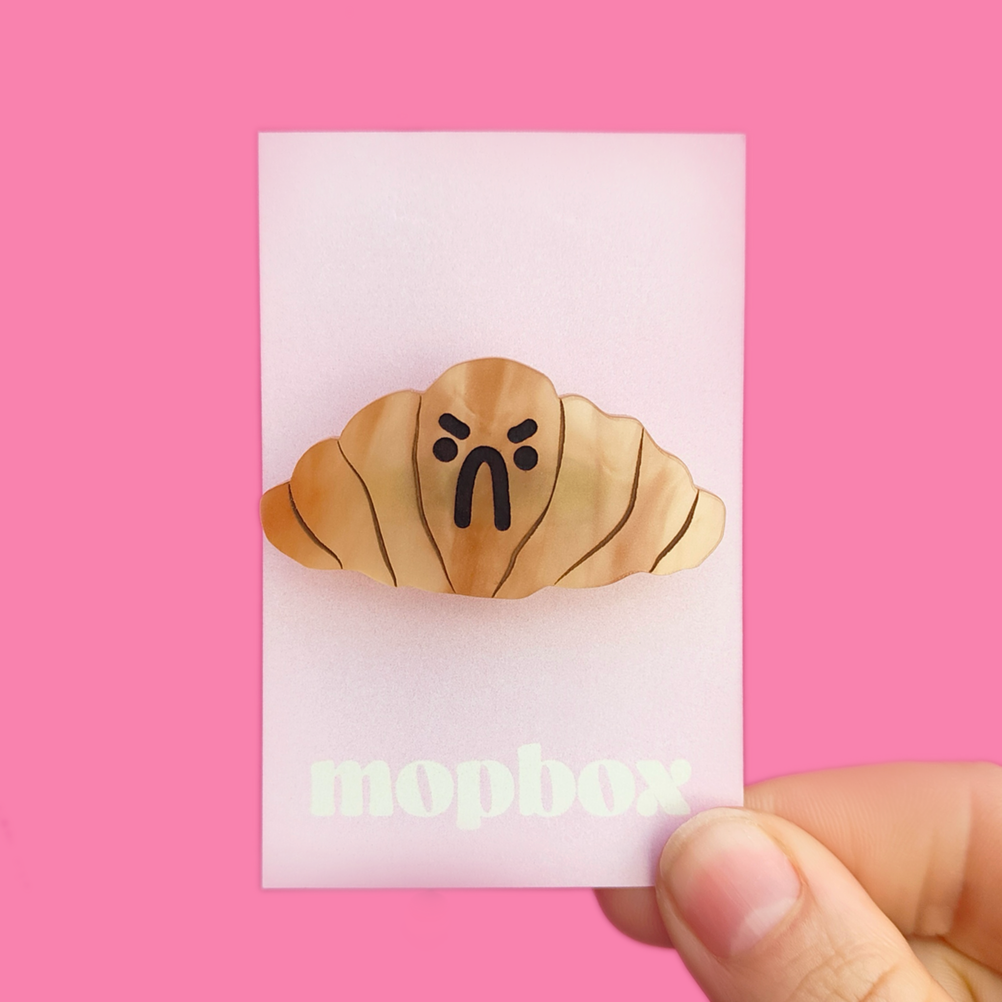 Mimo - Wholesale Lapel Pin/Button - Cute Acrylic Croissant Pin Badge 3