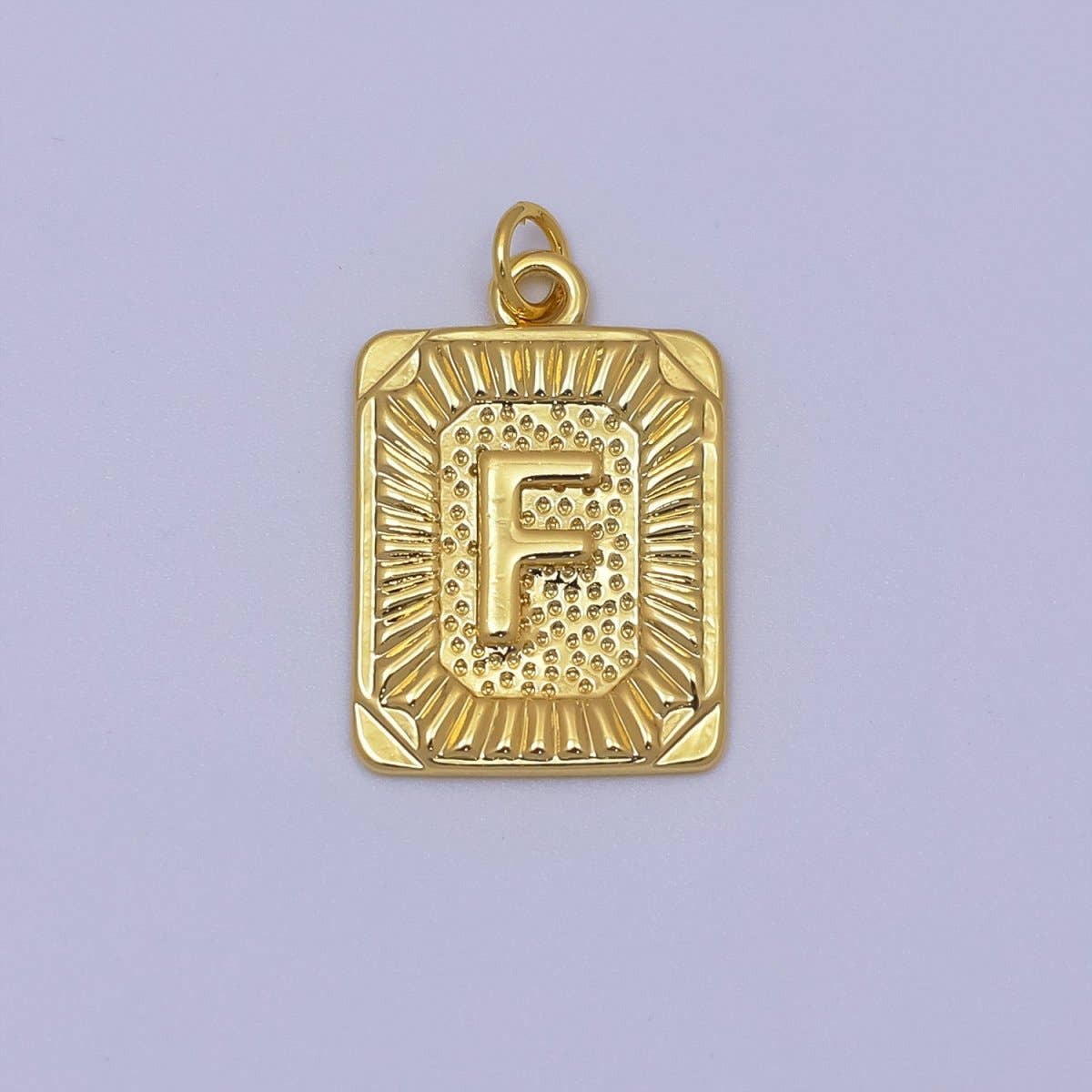 Aim Eternal - Wholesale Individual Charm/Pendant - 24k Gold Filled Initial Tag Letter Charm A - Z Alphabet Letter Tile Charm Pendant Personalized Charm for Designer Inspired Necklace Jewelry Making A716~A7285