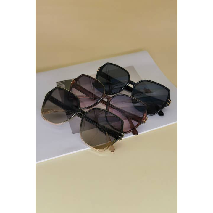 ESLEY - Vente Lunettes de soleil – femme - A2304BJN72503- Lunettes de soleil surdimensionnées à verres dégradés2