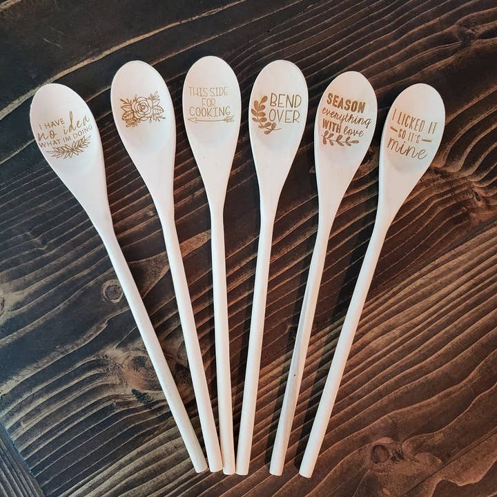 Little North Boutique - Vente Cuillère de cuisine - Cuillère en bois, cuillère à fessée et cuillère de cuisine, cuillère en bois, 2 faces, cadeau, design en bois3