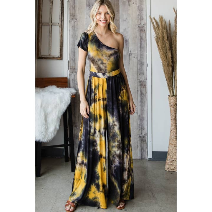 Tie Dye ena axeln brett ben jumpsuit för wholesale av Veveret