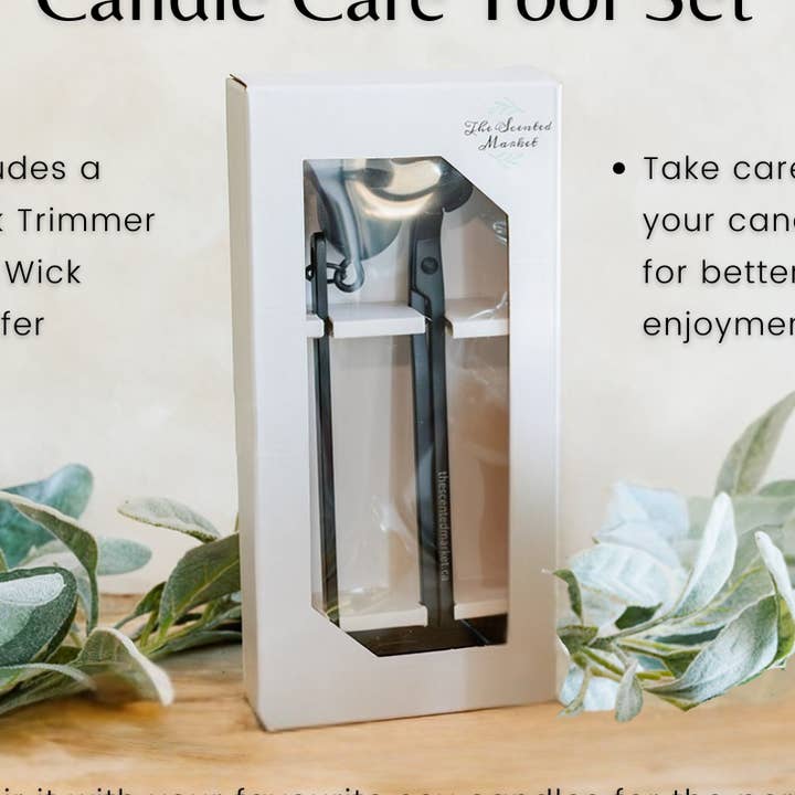 Set di strumenti per la cura delle candele – Taglia stoppino e spegnicandela per una combustione pulita delle candele di soia per la vendita all'ingrosso da parte di The Scented Market