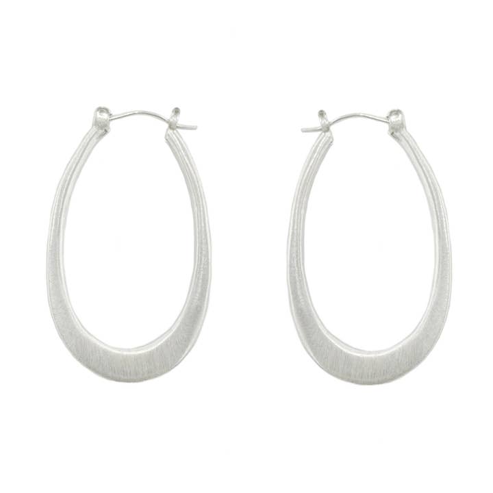 Orecchini a cerchio ovali medi in argento o vermeil per la vendita all'ingrosso da parte di Philippa Roberts