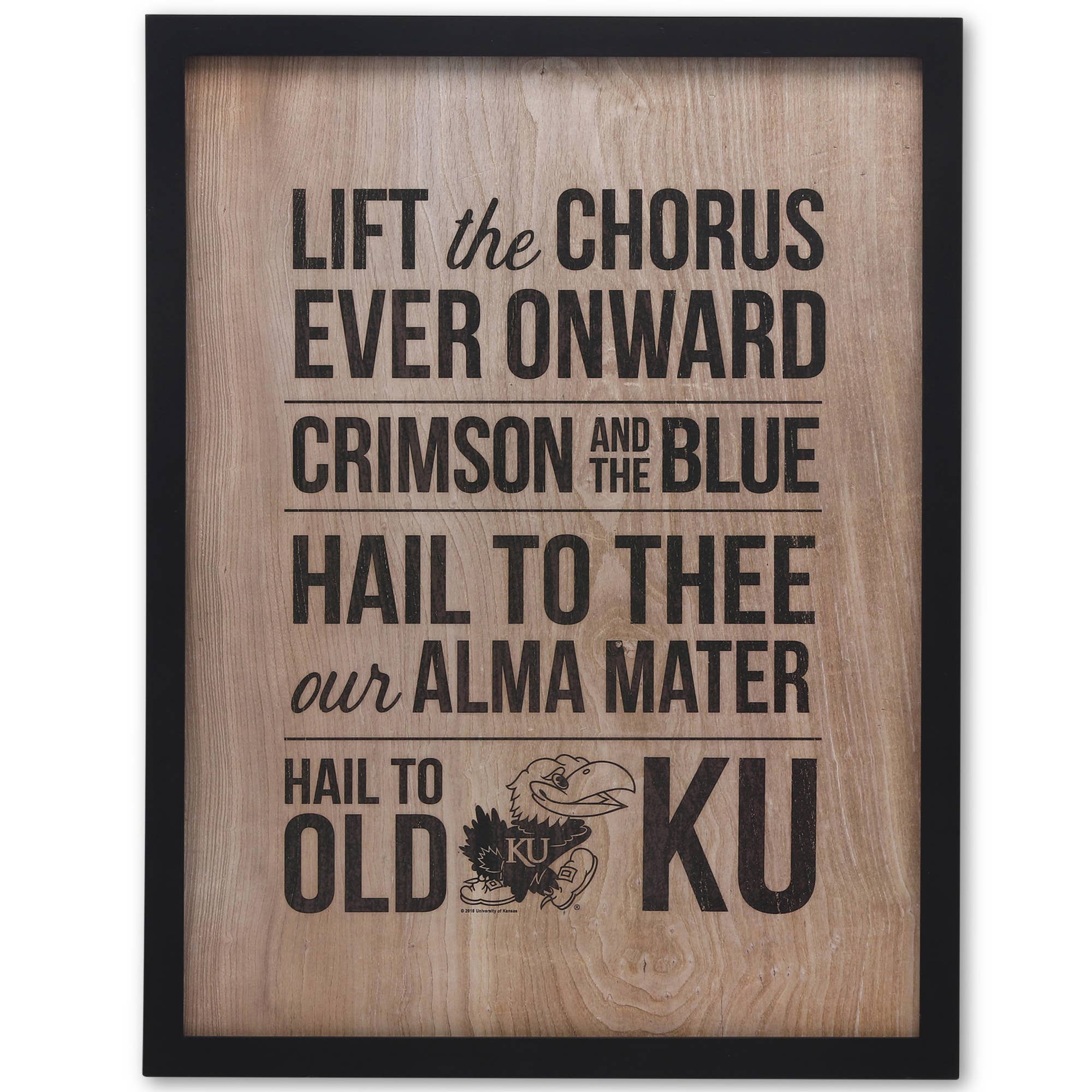 Open Road Brands, LLC - Wholesale Sign - University of Kansas Alma Mater Hail To Old KU Wood Sign0