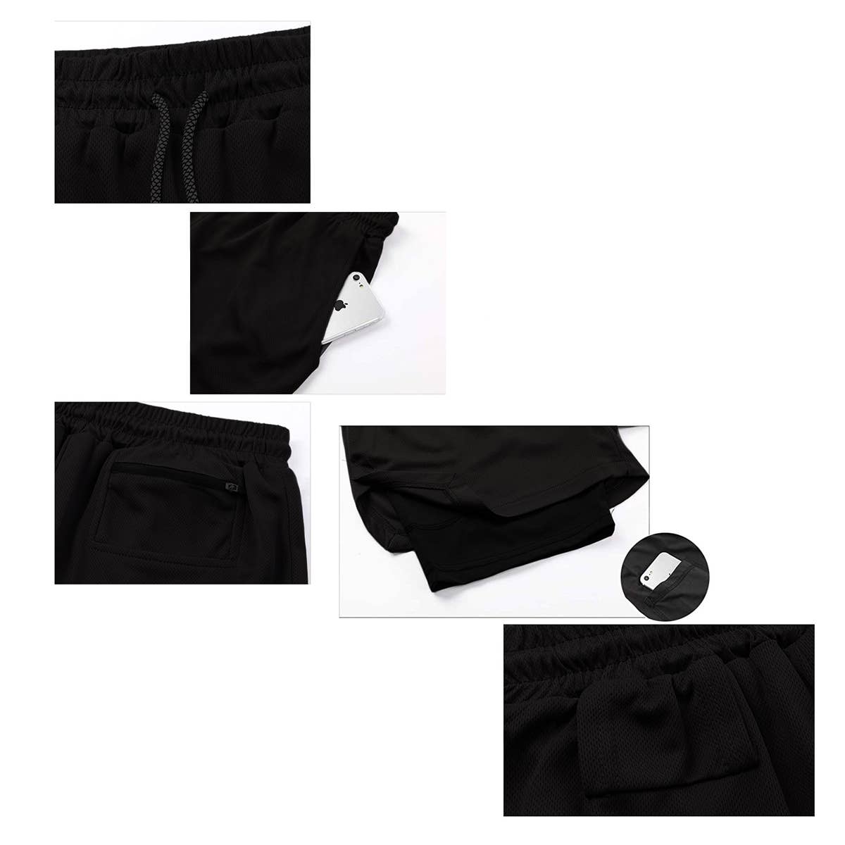 Black Men's Essential Lightweight Liner Running Shorts for wholesale on Faire3