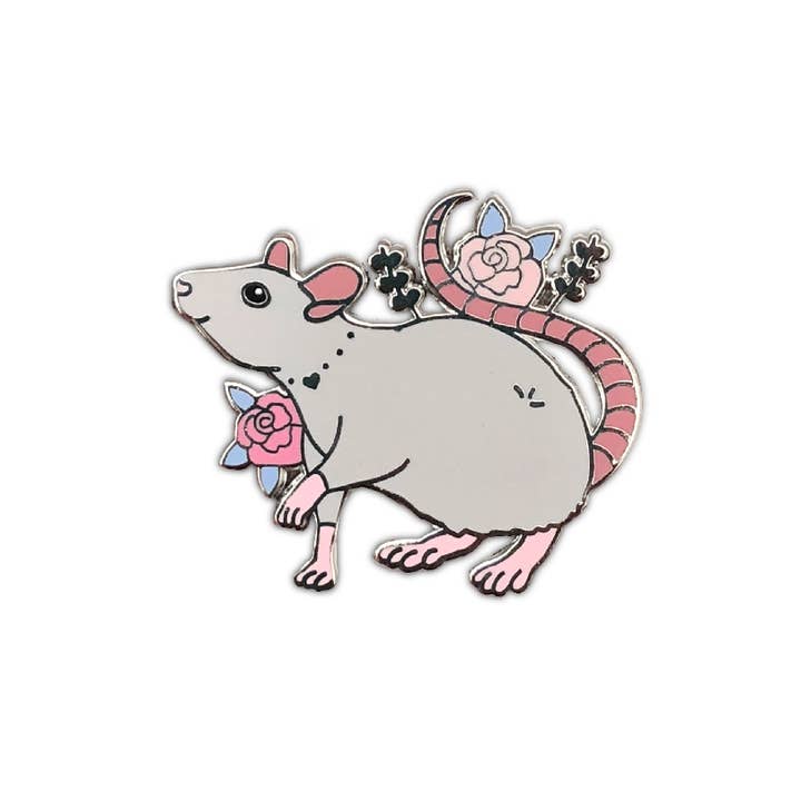 The Crowned Rabbit - Wholesale Lapel pin/button - Grey Rat Enamel Pin