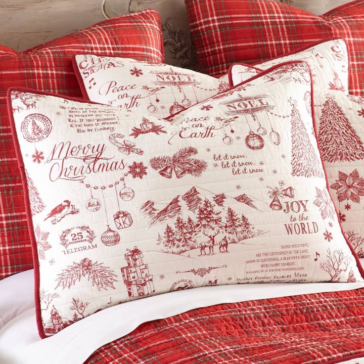 Red Yuletide Quilt Set for wholesale on Faire