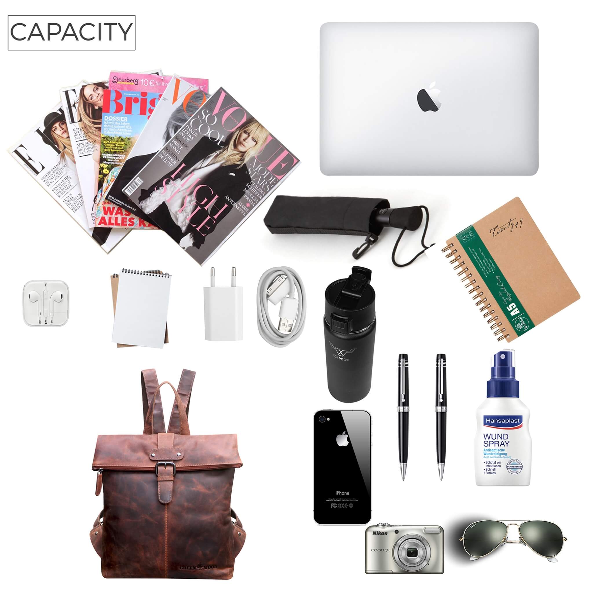 Greenwood – Engroshandel Rygsæk - Dame – Sandy Lille Rygsæk med Rullelukning Pige Læderrygsæk Dame Moderne6