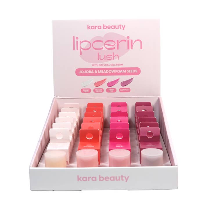 Lipcerin Lush Lippenbalsam-Behandlung — Display-Set für den Großhandel von Kara Beauty