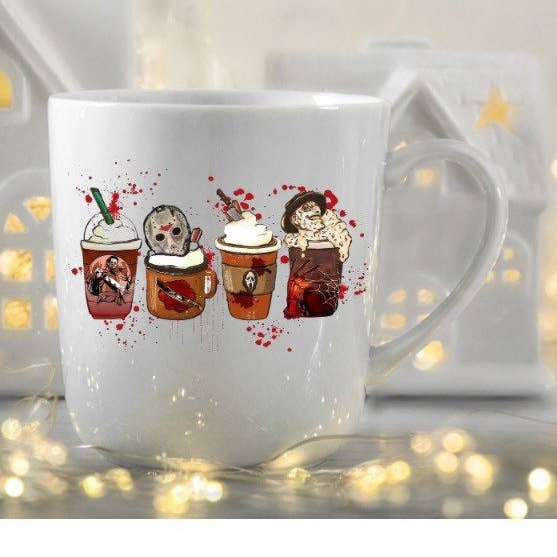 Horror related coffee mug for wholesale by Peaches prints