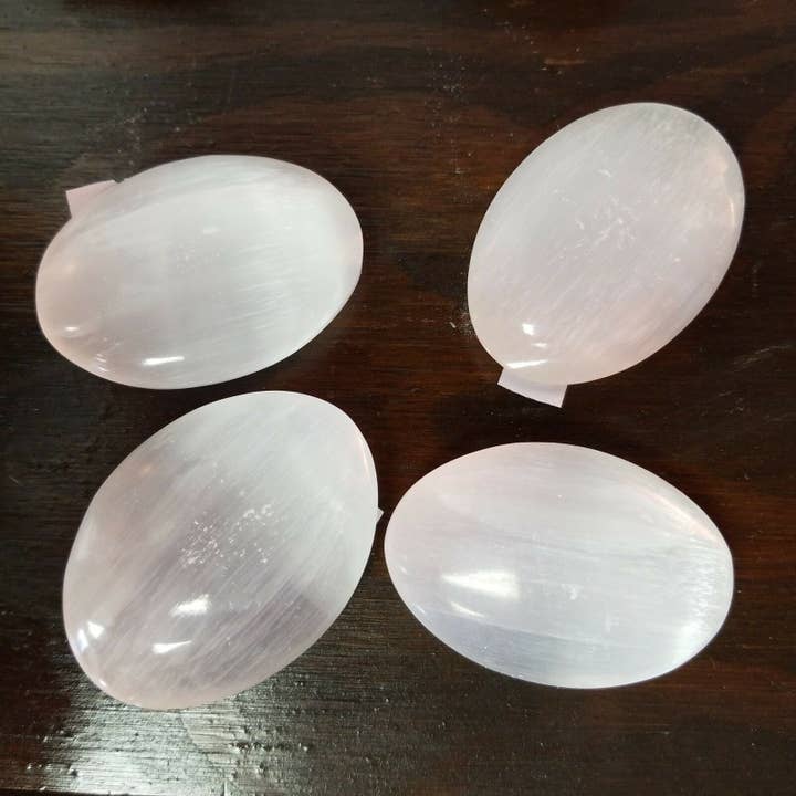 White Selenite Pocket Gemstone for wholesale by Tree of Life Gems