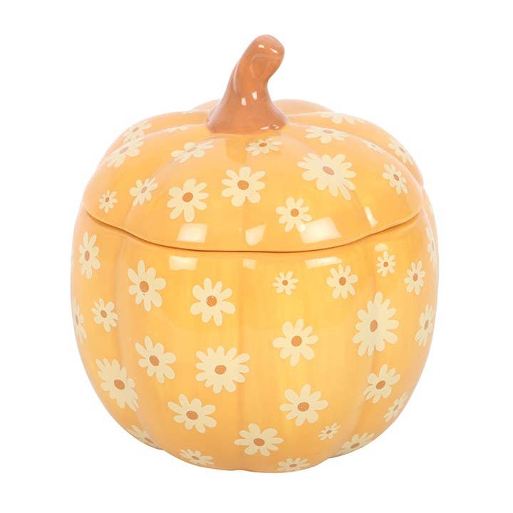 Something Different Wholesale - Wholesale Oil Warmer - Groovy Floral Pumpkin Oil Burner1