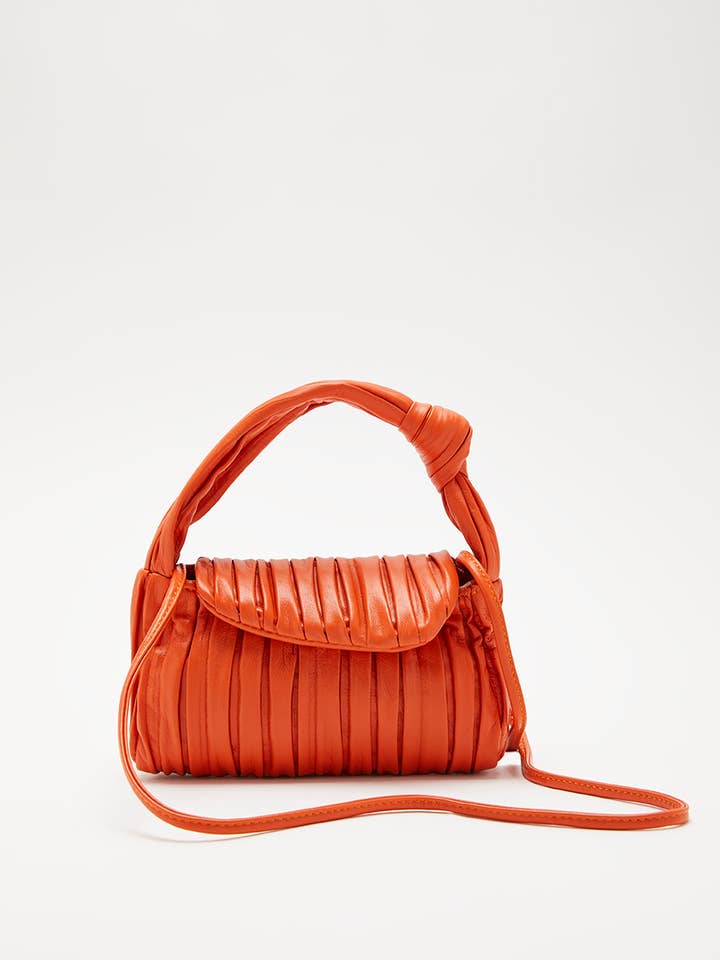 Mignon Softissima Saco Em Nappa Plissado Laranja por atacado de Biagini