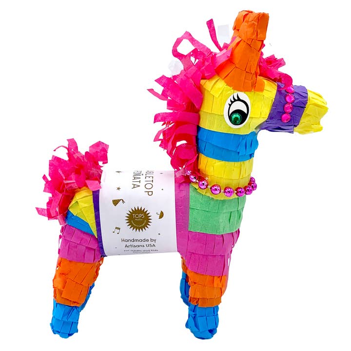 TOPS Malibu - Wholesale Party Favor - Refillable 8" Tabletop Piñata - Donkey - Assorted Colors