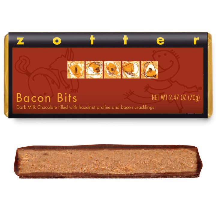 Bacon Bits (Hand-scooped Chocolate) for wholesale by Zotter Chocolates