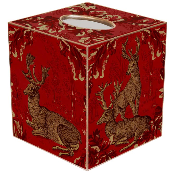 Woodland Hjort Röd Garland Tissue Box Omslag för wholesale av Marye-Kelley