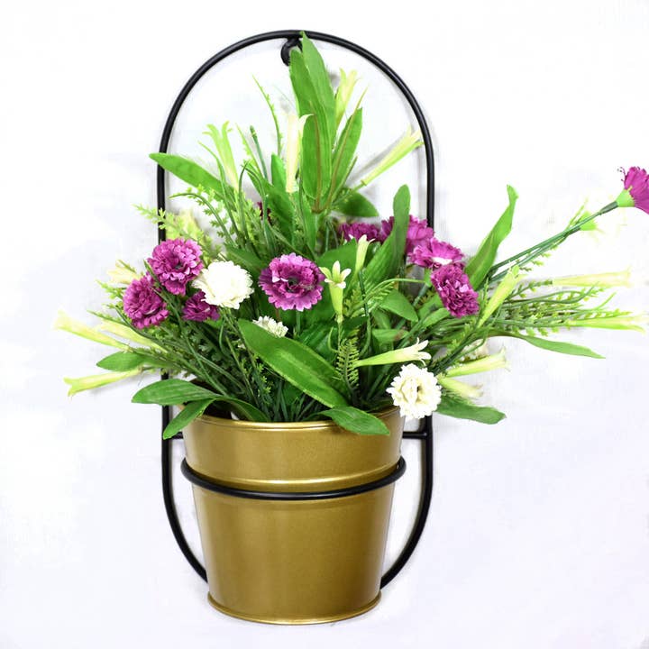 Handmade 100% Iron Round Gold Color 4.4x4.6x4.6 Planter for wholesale by BBH Homes LLC