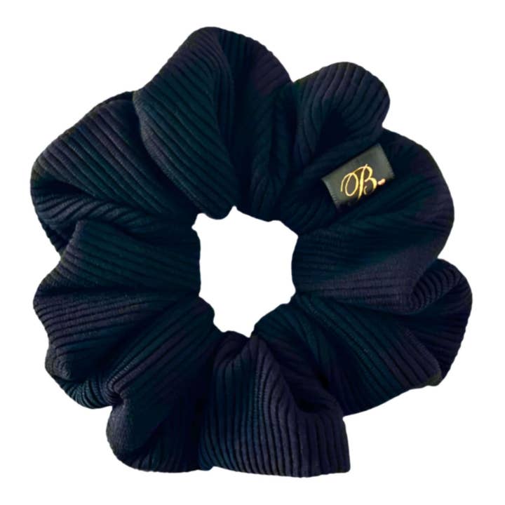 B. LUVV & CO. - Wholesale Scrunchie - Women's - Ribbed Scrunchie in Black1