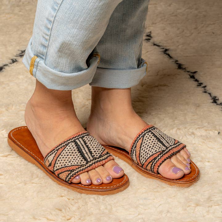 Verve Culture - Wholesale Slides - Women's - Moroccan Kilim Open-Toe Slides1