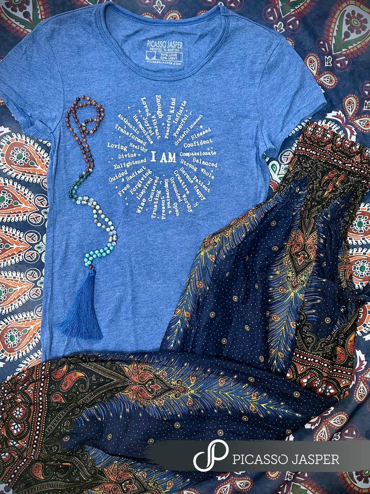 Picasso Jasper - Wholesale Screen Printed T-Shirt - Women's - Last Ones! I AM: Vintage Vibe, Eco Tee