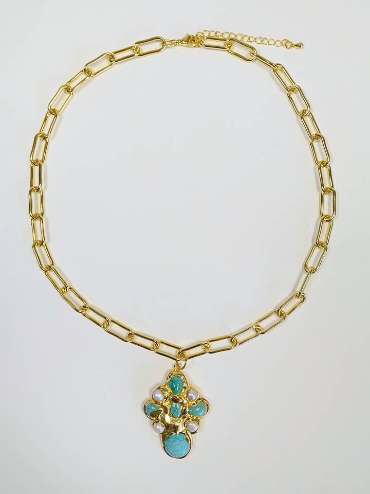 Miz Casa & Co Sephira Necklace Turquoise for wholesale by Izoa pty ltd