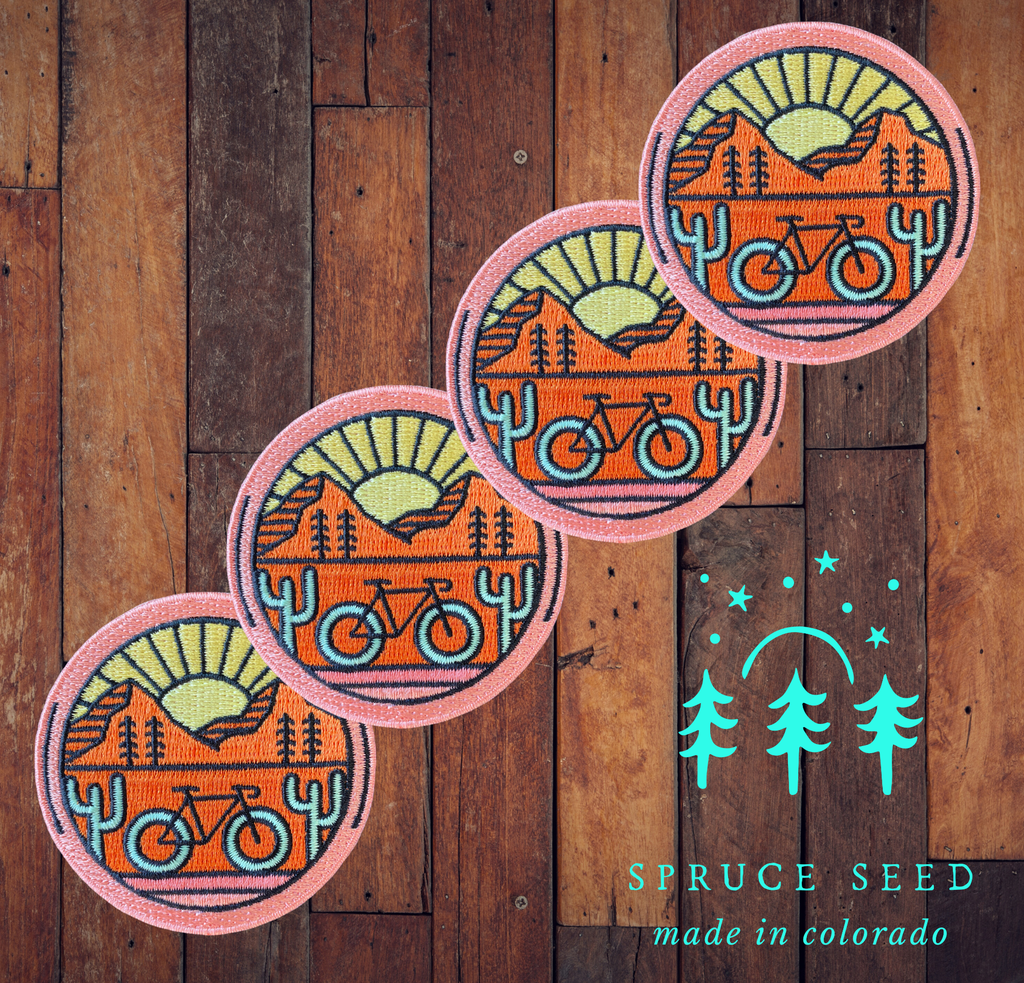 Spruce Seed - Wholesale Trucker Hat - Unisex - Trucker Hat- Desert Bike Patch- ADULT Bicycle Hat4