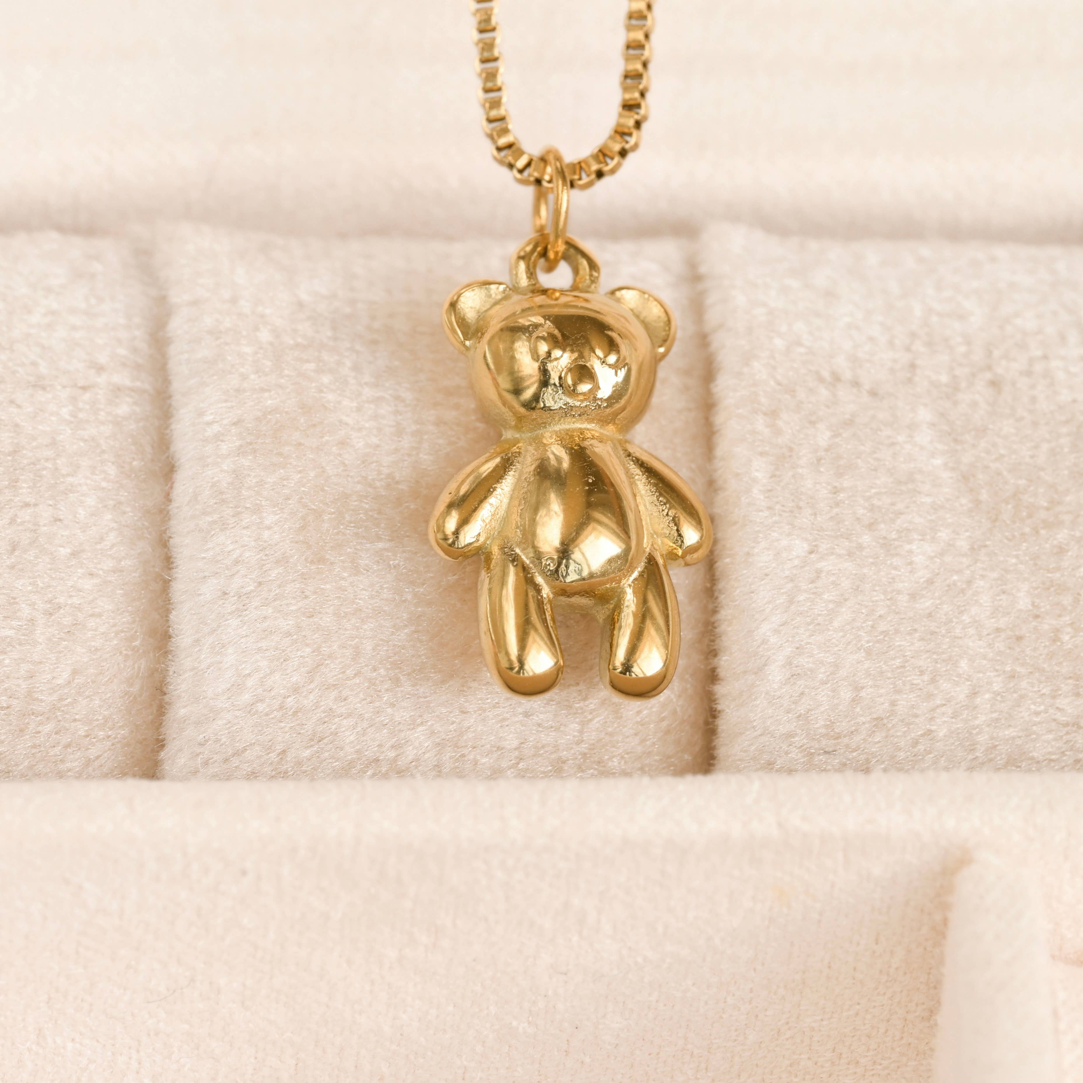 Blueyejewelry - Wholesale Pendant/Charm Necklace - Teddy Bear Necklace - Whimsical 18k Gold Bear Pendant