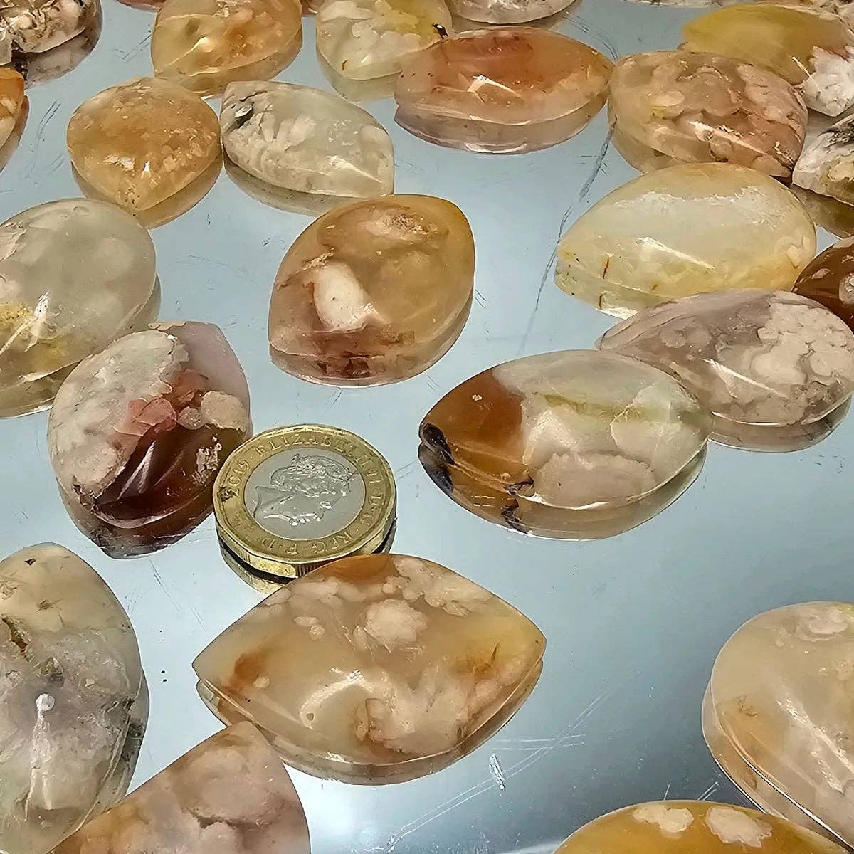 Distinction Crystals – wholesale Spiritual stone/crystal – Flower Agate Crystal Cabochons2