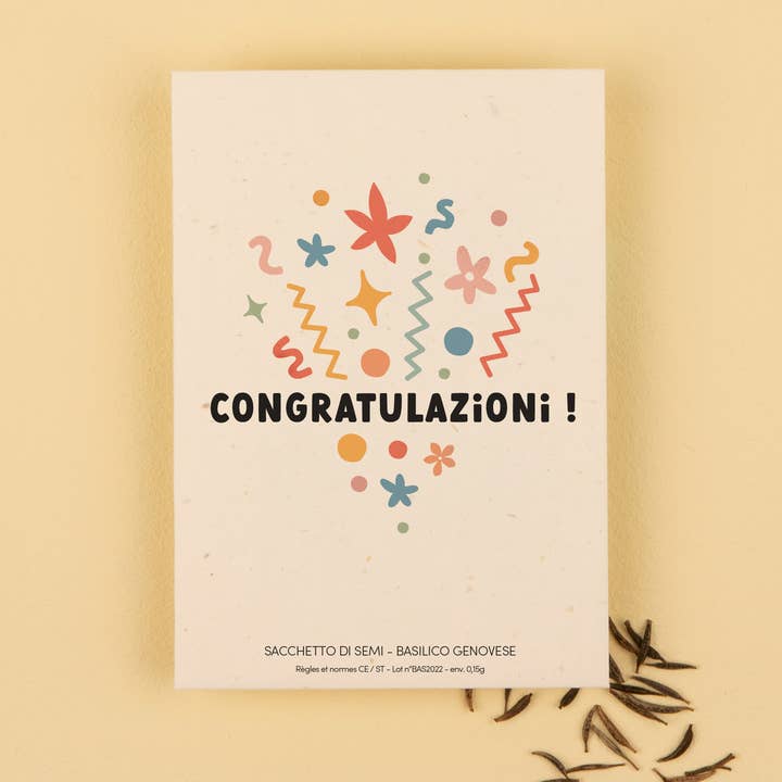 Parabéns - Saco de sementes de manjericão por atacado de La Fabrique à Sachets