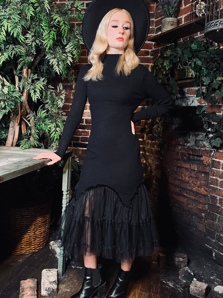 Witchwood Bags – wholesale Dress – Women's – Beatrix - Curve Hugging Sweater Dress with Mermaid Hem - READY TO SHIP1