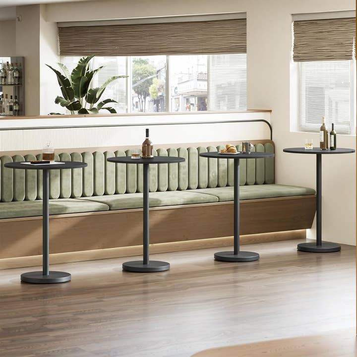 Round Counter height Bar Table Set Industrial Black for wholesale on Faire1