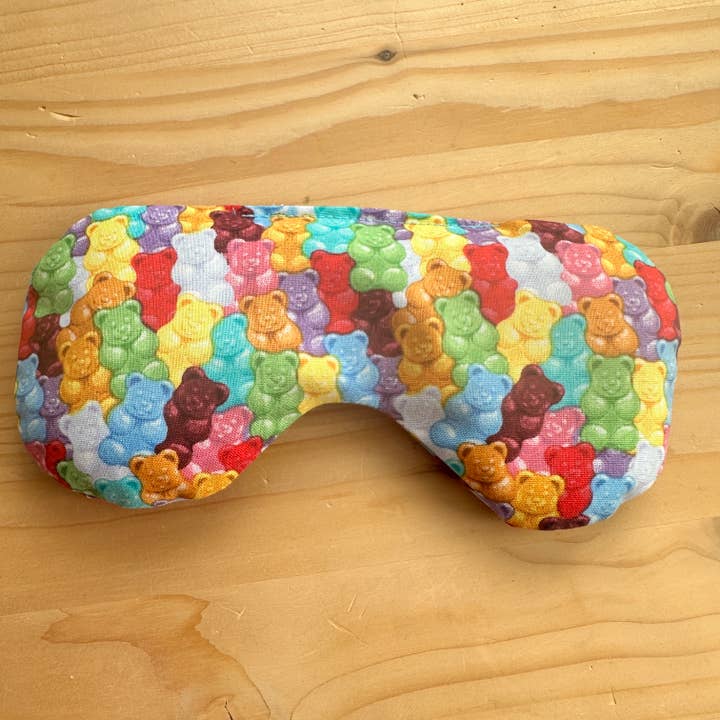Gummy Bear Print Rice Filled Weighted Eye Mask for wholesale by Craftinista Girl