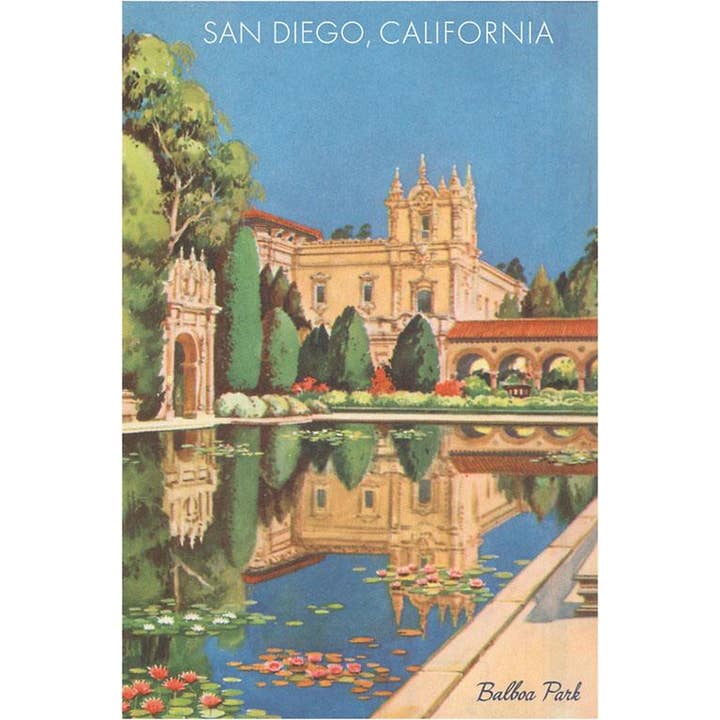 Postcard SD-615 Lily Pond in Balboa Park, San Diego, Califor for wholesale by Found Image Press
