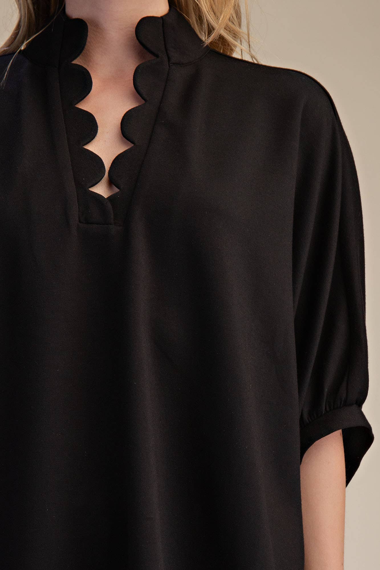 Glam - Wholesale Blouse - Women's - Scallop Neck Line Oversized Top17