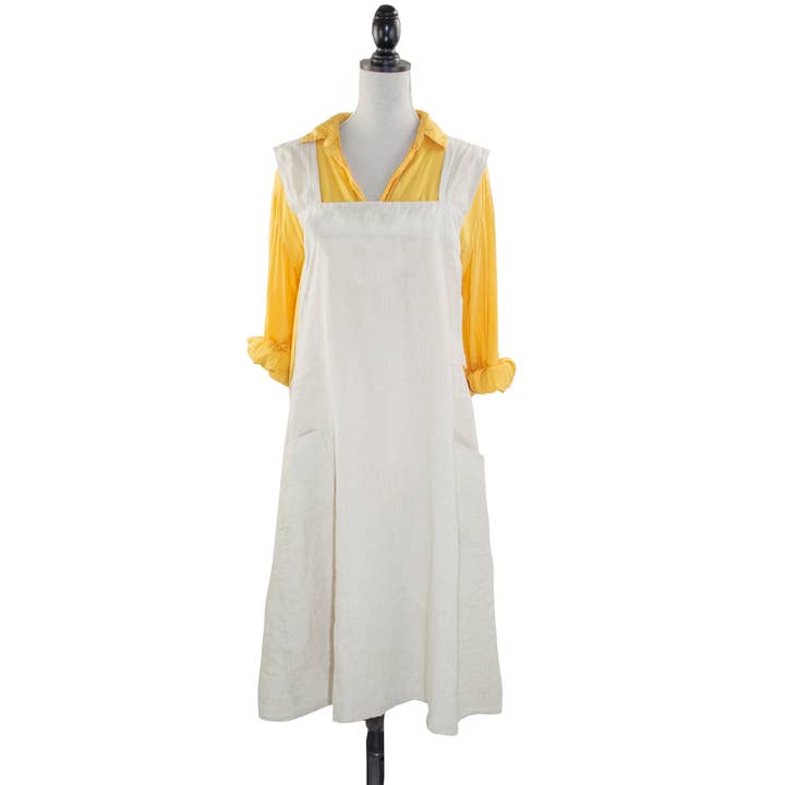 Fennco Styles - Wholesale Apron - Natural Criss Cross Back Apron Pure Linen Chef Cooking Apron