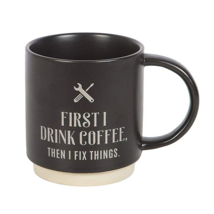 Something Different Wholesale - Wholesale Coffee Mug - First I Drink Coffee Father's Day Mug with Multi-tool Pen
