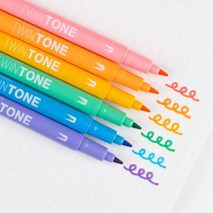 Tombow - Wholesale Marker - TwinTone Marker Set, 6-Pack Pastel4