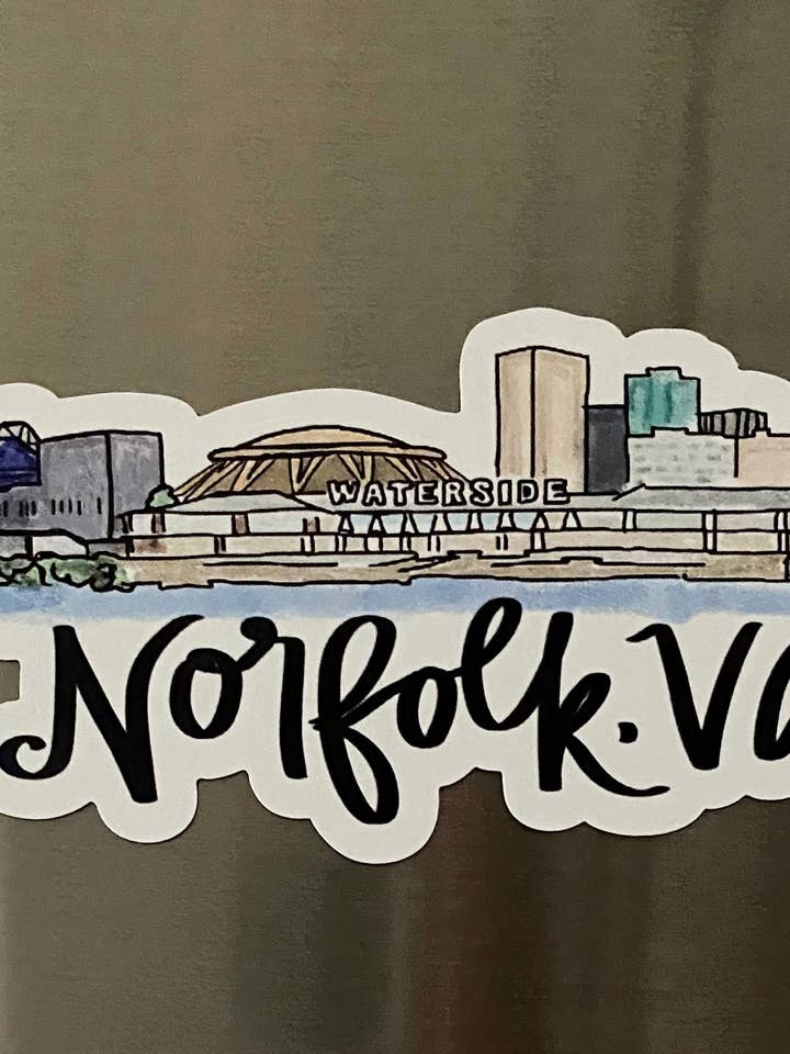 Norfolk, VA Virginia - Skyline Landmark Magneet voor wholesale door Thirteenwinks