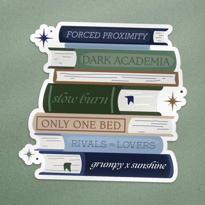 Adesivo Libresco, Pila di Libri con Temi Dark Academia per la vendita all'ingrosso da parte di Good Girls Book Club