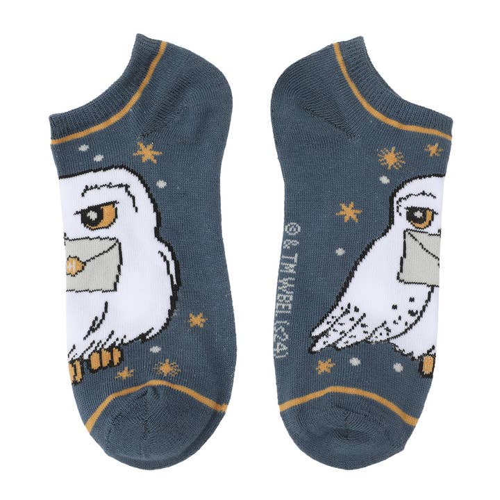 Bioworld Merchandising - Wholesale Socks - Women's - Harry Potter Hedwig Women's 5 Pair Ankle Socks