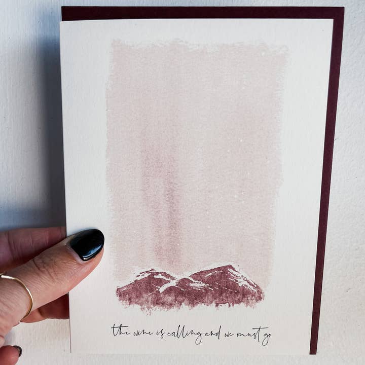 The Wine is Calling | Wine Lover Greeting Card for wholesale by Elysia Myers Wine Art