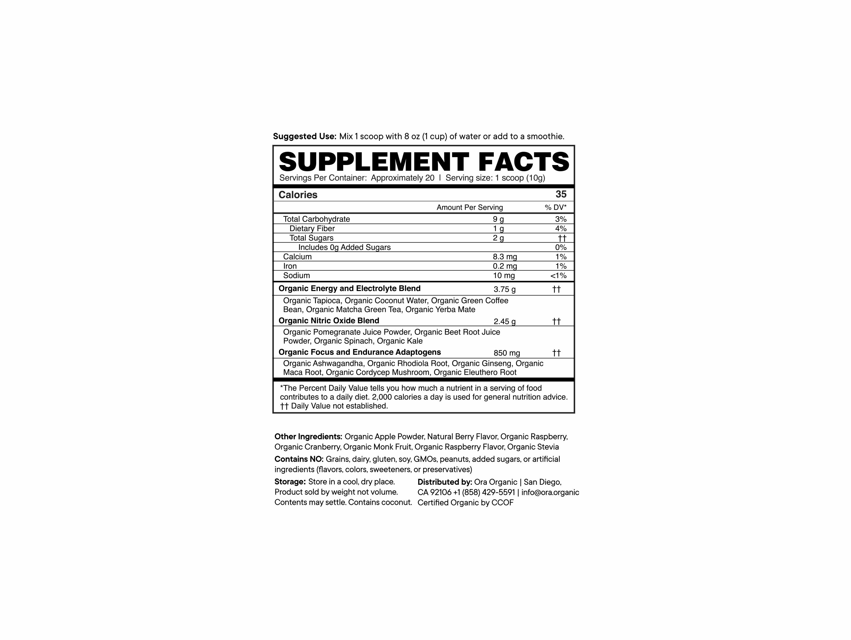 Ora Organic - Wholesale Powdered Health Drink - Renewable Energy Pre-Workout Powder - Beet & Pomegranate1