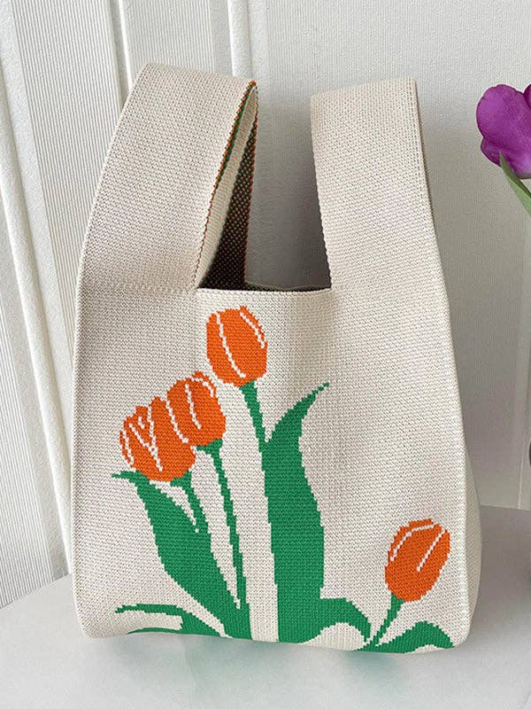 UZ Wholesale Store - Wholesale Tote Bag - Women's - Floral Printed Bags Accessories Woven Handbag1