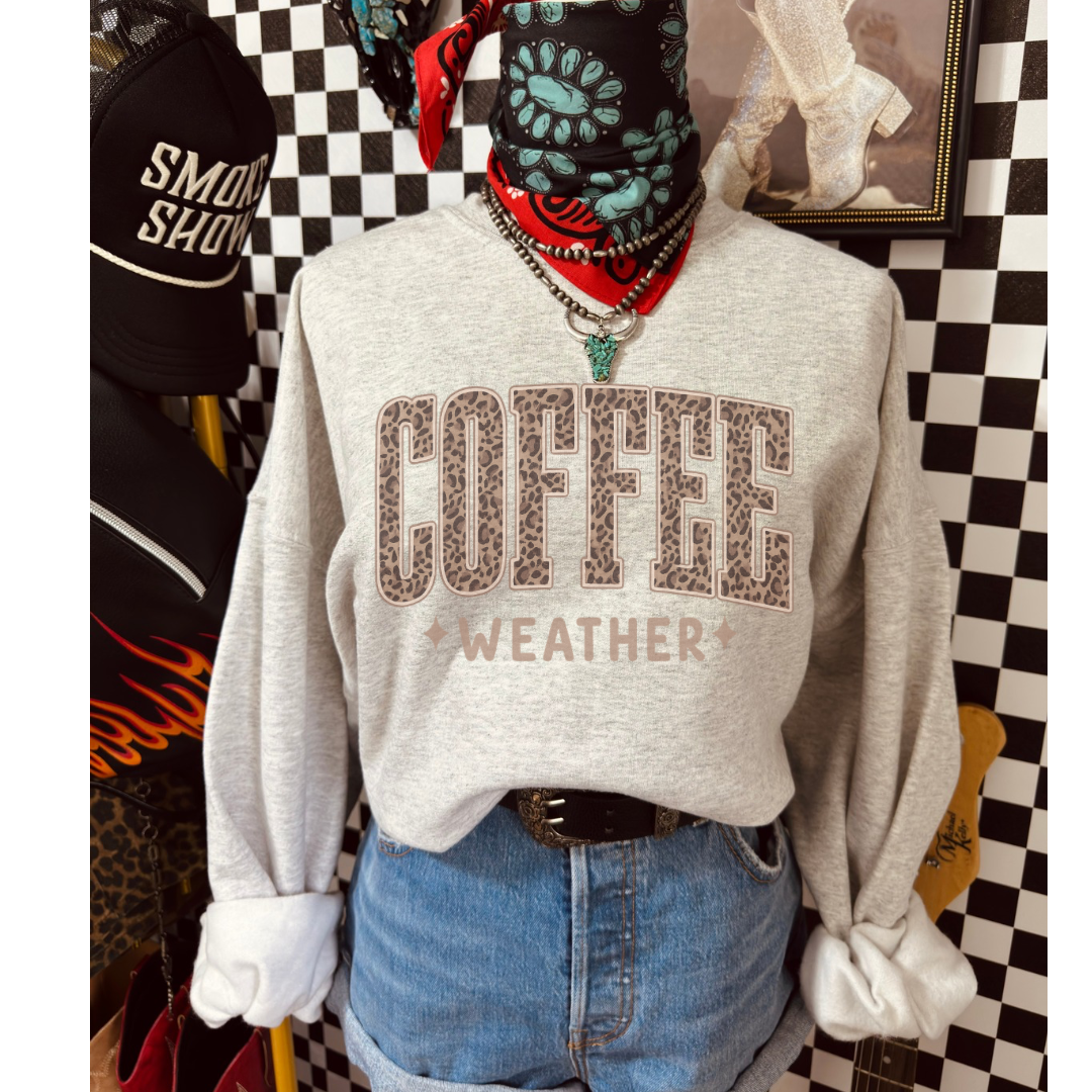Sugar & Velvet Collective Wholesale - Wholesale Graphic Sweatshirt - Women's - Coffee Weather Crew0