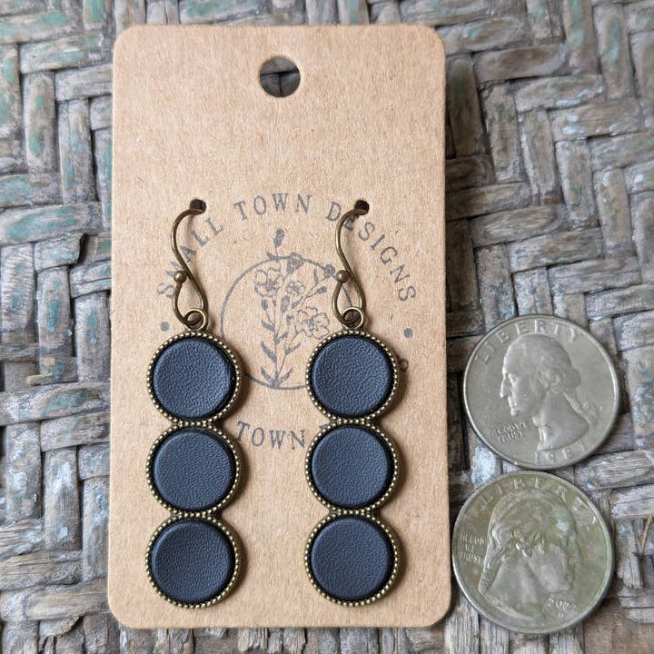 Small Town Designs - Wholesale Dangle Earrings - Rustic Black Trios2