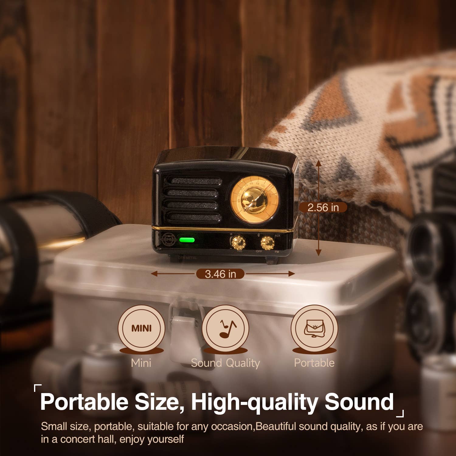 Muzen - Wholesale Speakers - MUZEN OTR Metal Wireless Portable FM Radio Bluetooth Speaker3