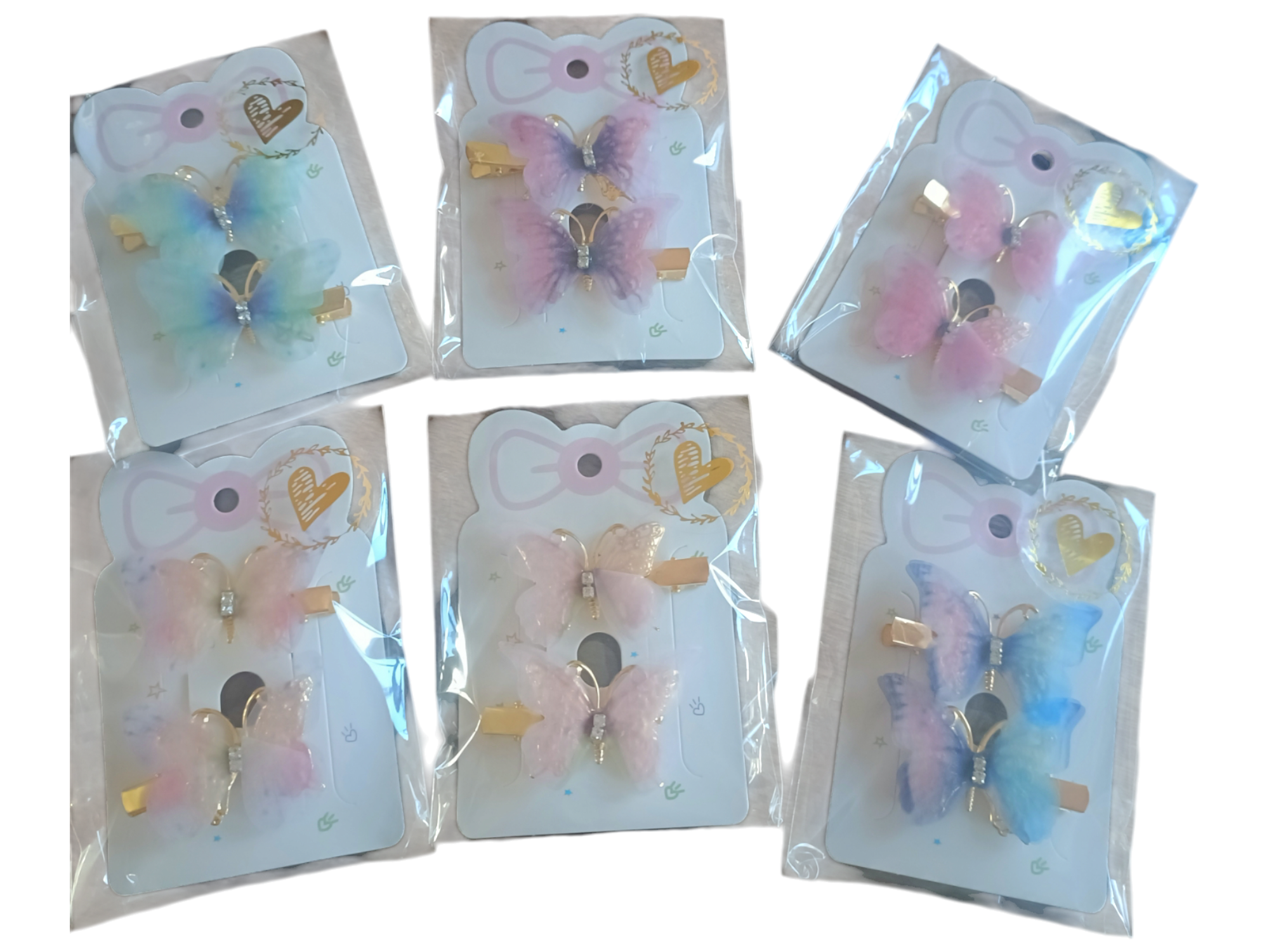 Kids4trendy – wholesale Hårklämma - Barn – Set med fjärilsglitter hårspännen8