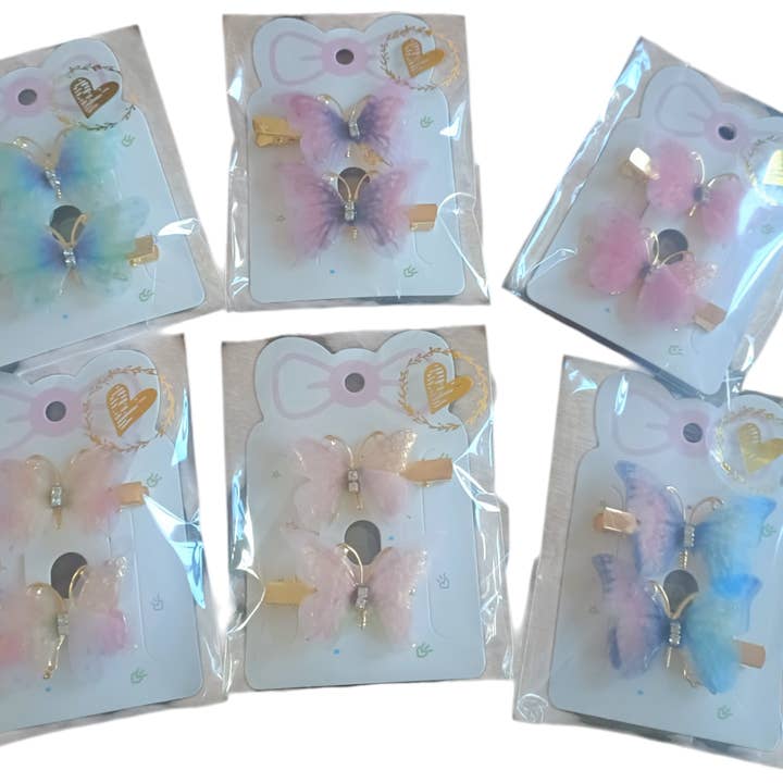 Kids4trendy – wholesale Hårklämma - Barn – Set med fjärilsglitter hårspännen8