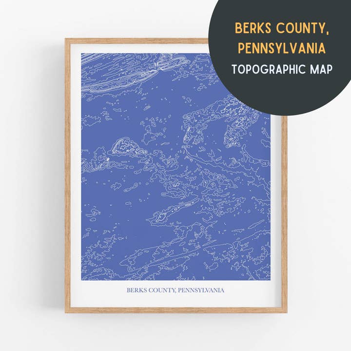 Berks County, Pennsylvania Stampa mappa | 26 colori per la vendita all'ingrosso da parte di Map Maiden