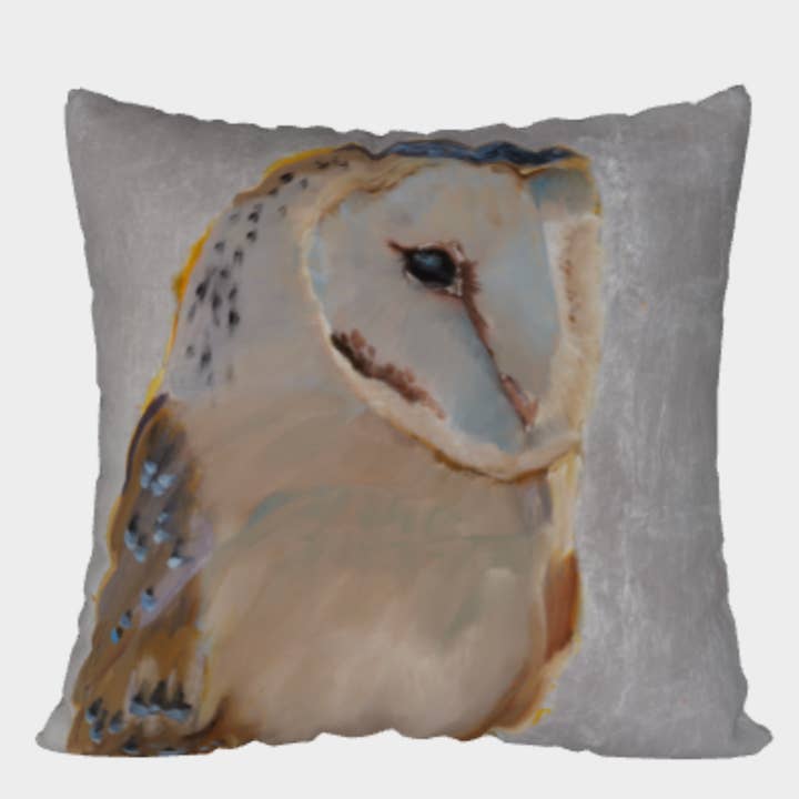 "Sentinel" Barn Owl Pillow Case for wholesale by Amanda McLenon Fine Art